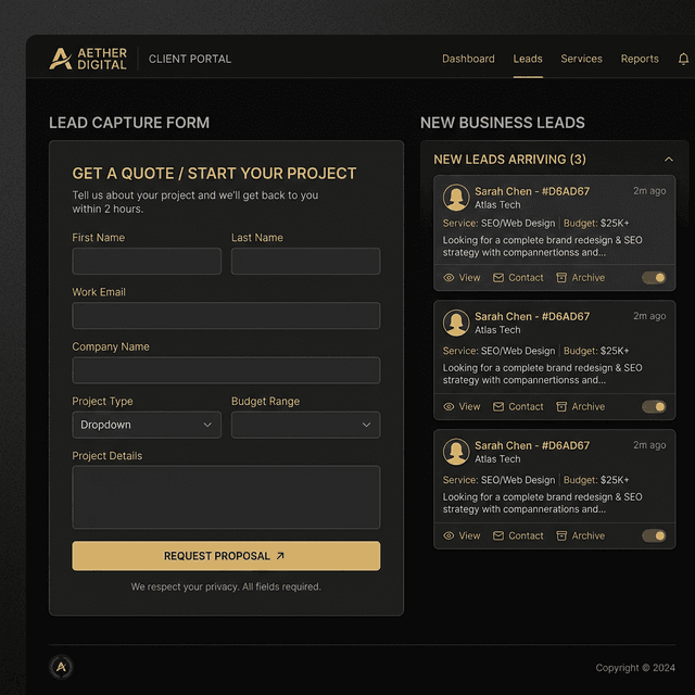 Lead Capture Form Mockup